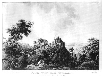 F Weber - Ansicht von Hoh-Entringen Lithographie ca1800 (SW082)