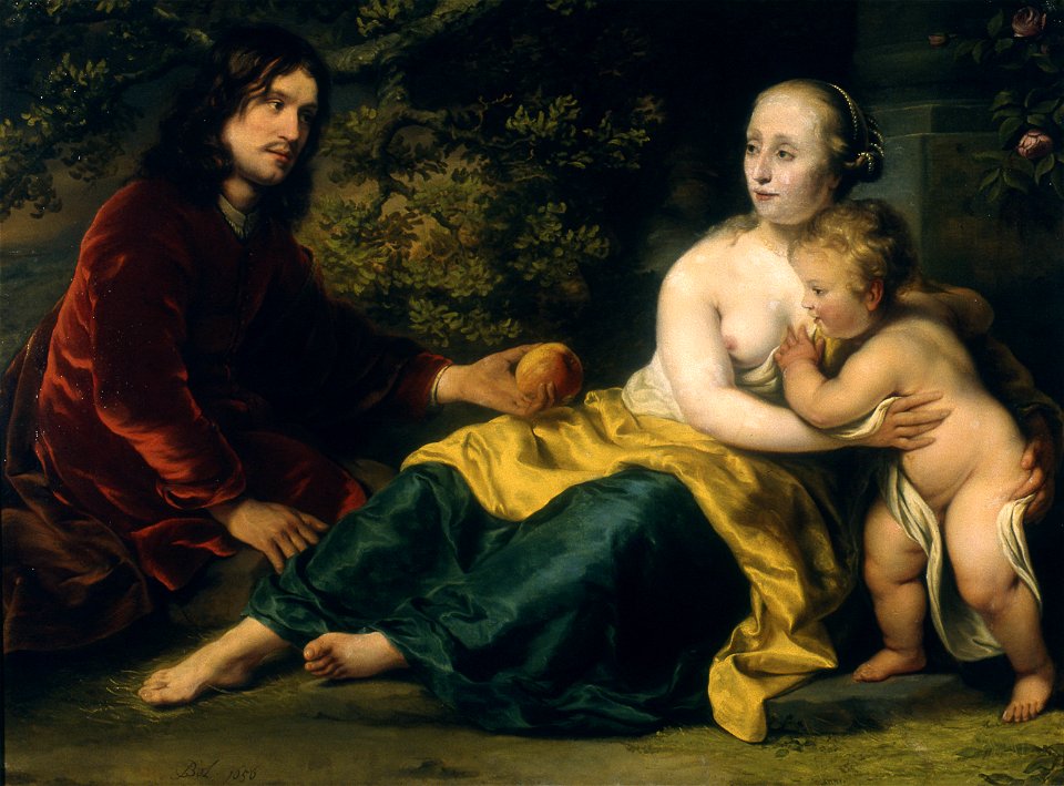F. Bol - Portret van Wigbold Slicher en Elisabeth Spiegel als Paris en Venus met Cupido - DM-953-471 - Cultural Heritage Agency of the Netherlands Art Collection