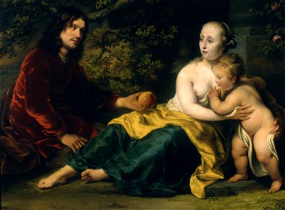 F. Bol - Portret van Wigbold Slicher en Elisabeth Spiegel als Paris en Venus met Cupido - DM-953-471 - Cultural Heritage Agency of the Netherlands Art Collection