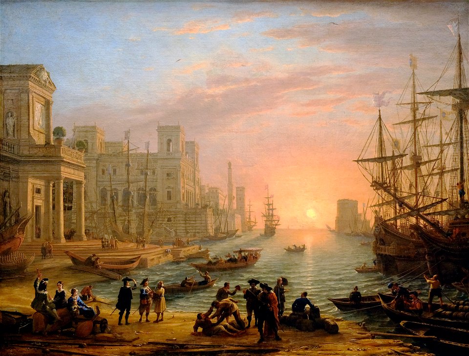 F0087 Louvre Gellee port au soleil couchant- INV4715 rwk