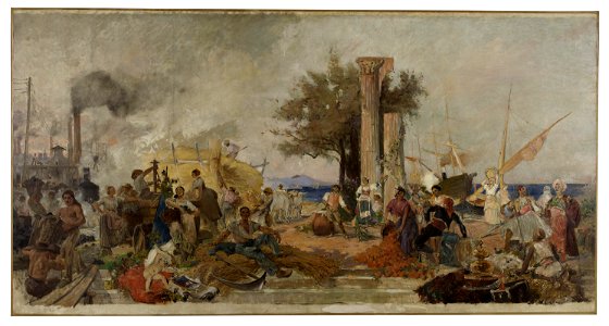 F. Hippolyte Lucas - Esquisse pour la Bourse du Commerce de Paris , L'activité commerciale en Europe - PPP4689 - Musée des Beaux-Arts de la ville de Paris