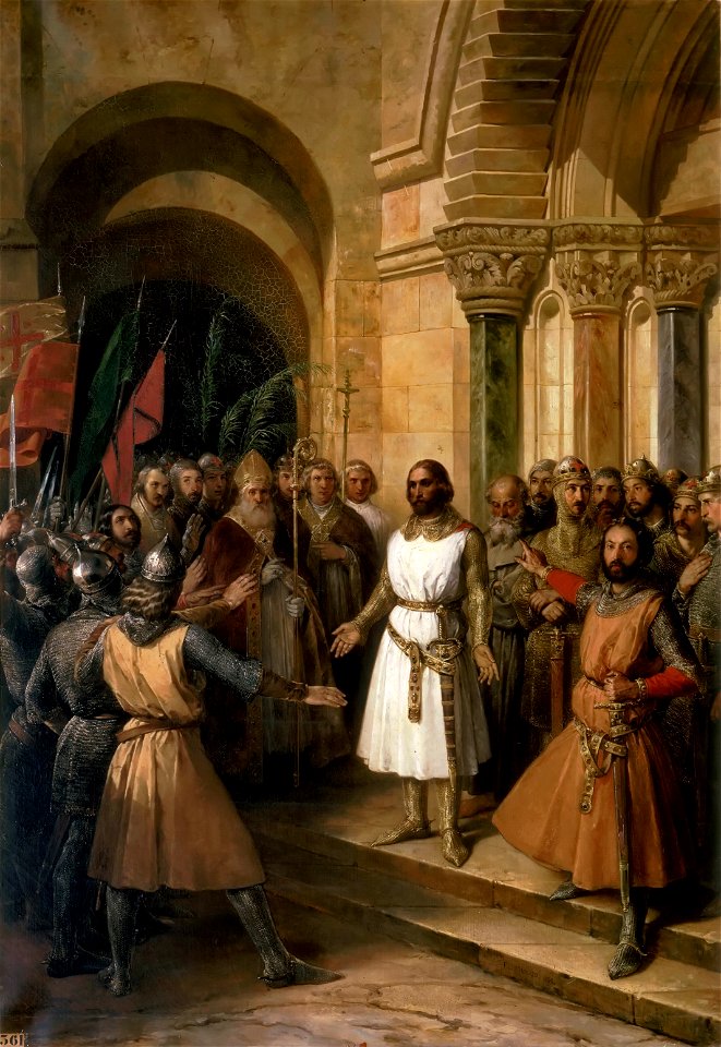 F. de Madrazo - 1838, Godofredo de Bouillon proclamado rey de Jerusalén (Palacio de Versalles, 196 x 136 cm)