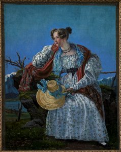 F. Sødring - Young Woman Sitting in a Norwegian Landscape - KMS7609 - Statens Museum for Kunst