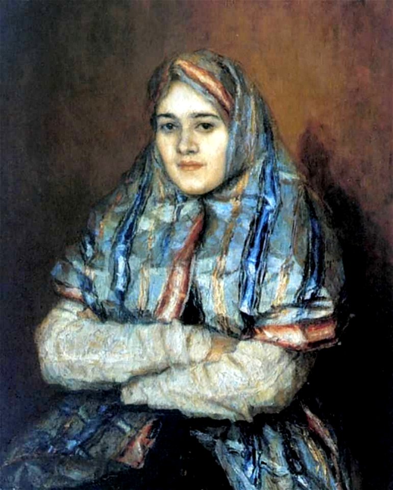 Girl from town. A.I. Emelianova by Surikov (1902)