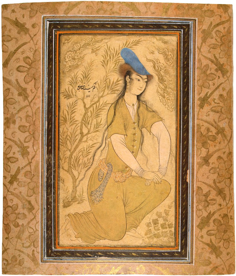 Girl in a Fur Hat by Reza Abbasi