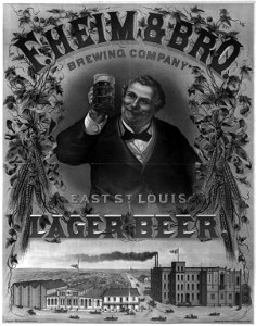 F. Heim & Bro. brewing company, lager beer, East St. Louis LCCN2005694433. Free illustration for personal and commercial use.