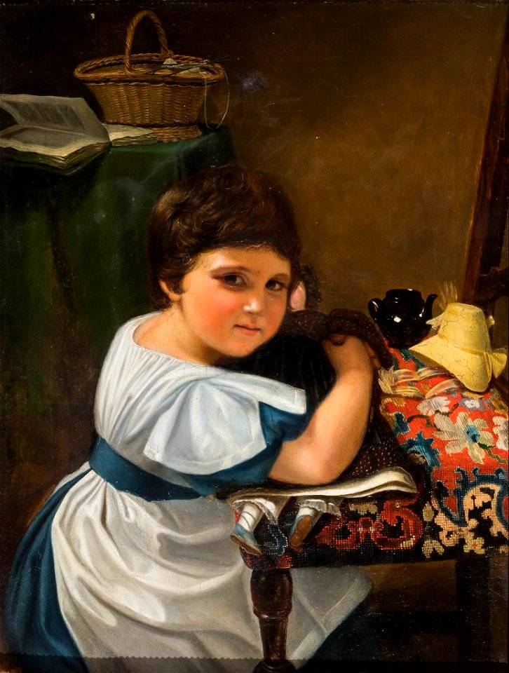 Girl with doll 19c