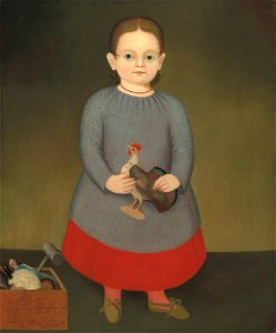 Girl with Toy Rooster A23466