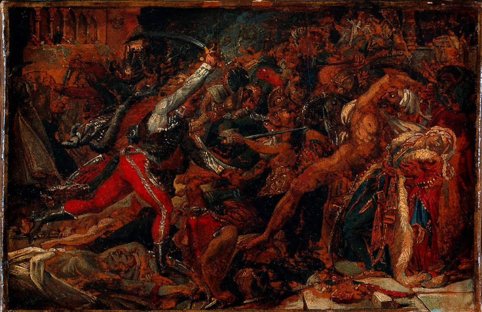 Anne-Louis Girodet de Roussy-Trioson - Esquisse pour ‚La révolte du Caire‘ (ca. 1809)