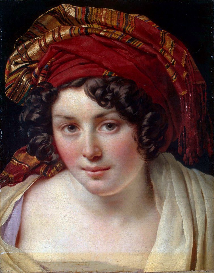 Anne-Louis Girodet de Roucy-Trioson - Tête d'une femme dans un turbanFXD