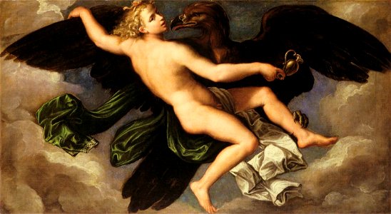Girolamo da Carpi - The Rape of Ganymede - WGA04392. Free illustration for personal and commercial use.