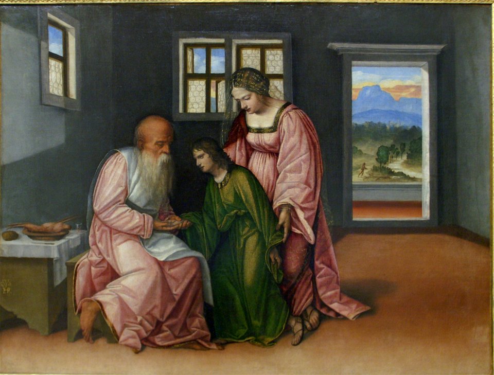 Girolamo da Treviso - Isaac bénissant Jacob