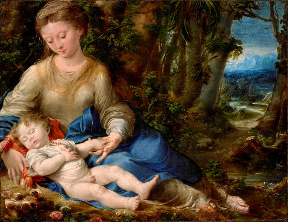 Girolamo Mazzola Bedoli - The Virgin and Child in a Landscape - 1972.22 - Fogg Museum