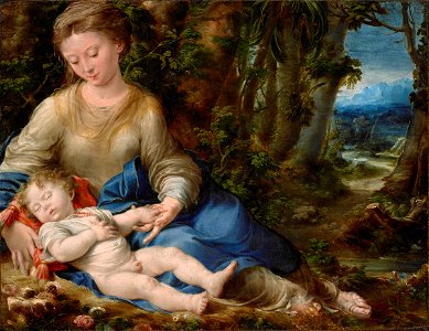 Girolamo Mazzola Bedoli - The Virgin and Child in a Landscape - 1972.22 - Fogg Museum