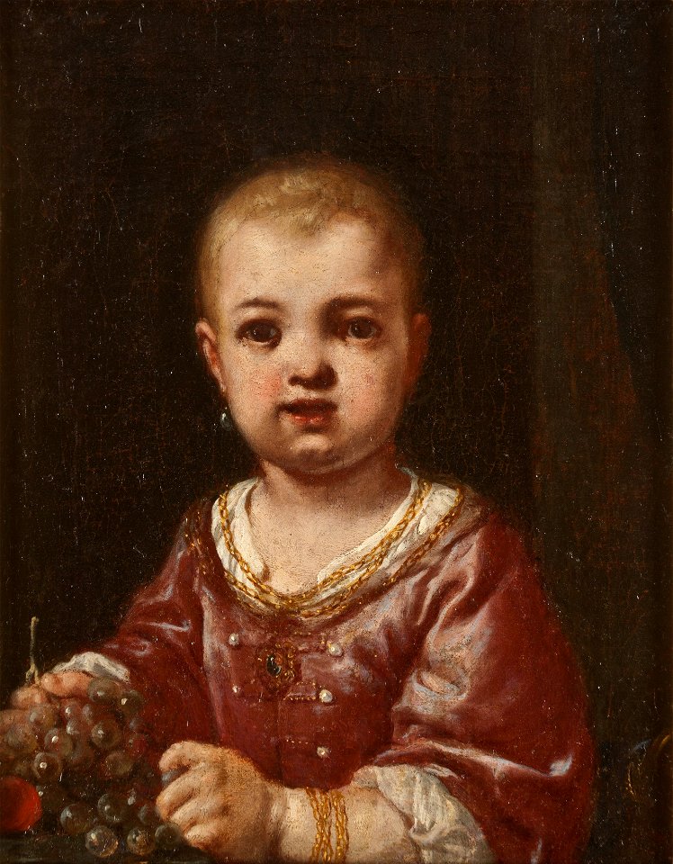 Girl Holding a Bunch of Grapes (Antonio Amorosi) - Nationalmuseum - 17327