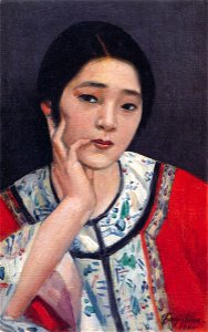 Girl in Chinese Dress by Fujishima Takeji