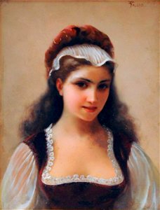Girl with a red bodice, by Luis Ricardo Falero