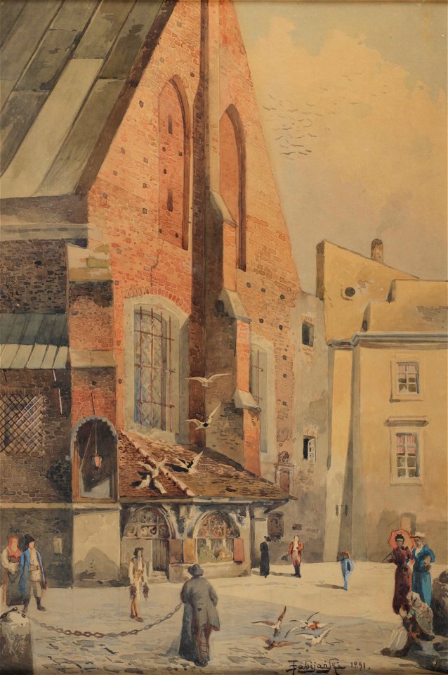 Fabijański St Barbara Church in Kraków 1891