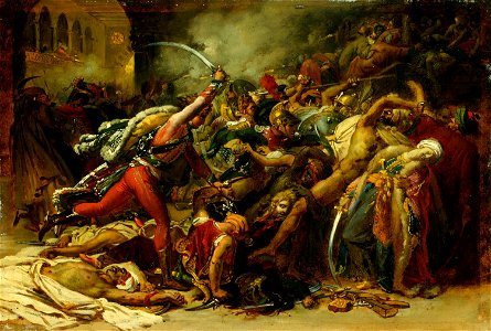 Anne-Louis Girodet de Roussy-Trioson - La révolte du Caire (ca. 1810). Free illustration for personal and commercial use.