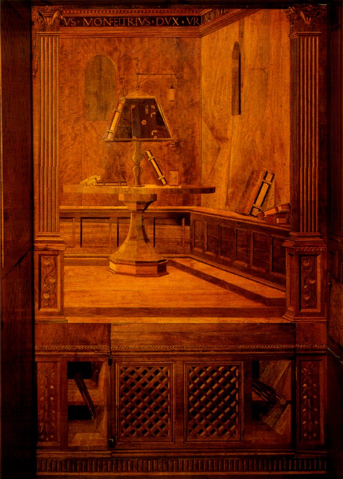 Giuliano, benedetto da maiano e bottega, tarsie dello studiolo di federico II 03