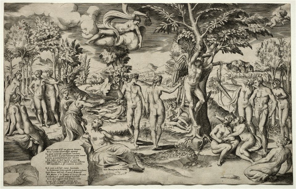 Giulio Bonasone (Italian, c. 1510-aft 1576) - Love in the Elysian Fields - 1926.433 - Cleveland Museum of Art
