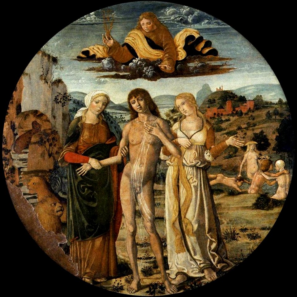 Girolamo di Benvenuto - Hercules at the crossroads