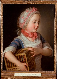 Girl with Bullfinch in a Cage (Per Krafft d.ä.) - Nationalmuseum - 23755