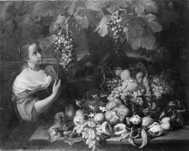 Girl with Grapes and Still Life with Fruit (Abraham Bruegel) - Nationalmuseum - 17377