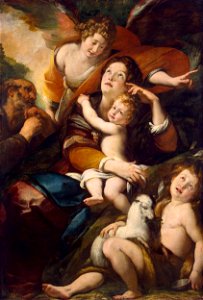 Giulio Cesare Procaccini - Holy Family with John the Baptist and an Angel - WGA18427