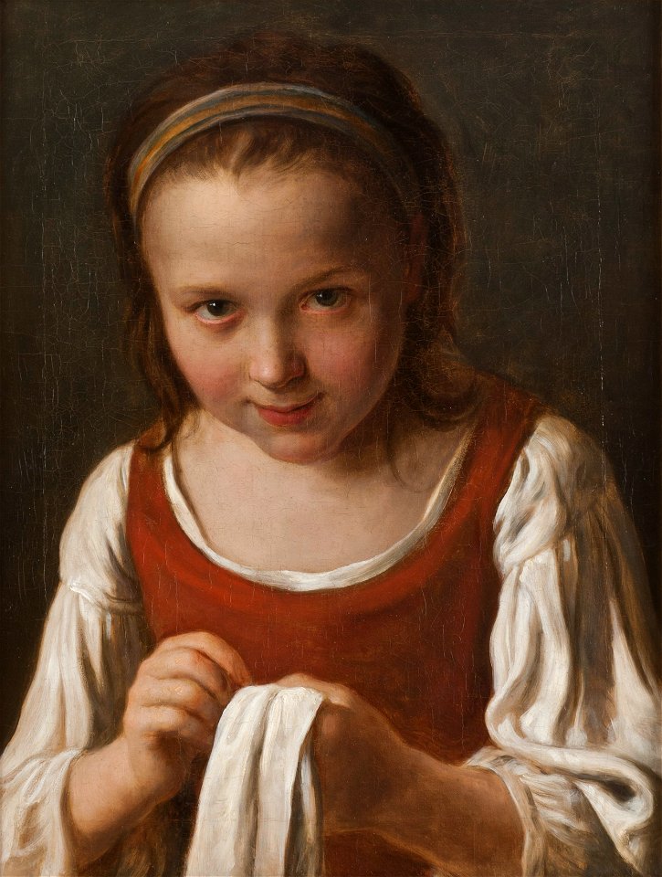 Girl with Needle-work (Pietro Antonio Rotari) - Nationalmuseum - 17113