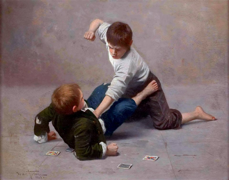 Giulio del Torre Zwei raufende Buben 1927