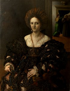 Giulio Romano (Rome c. 1499-Mantua 1546) - Portrait of Margherita Paleologo - RCIN 405777 - Hampton Court Palace