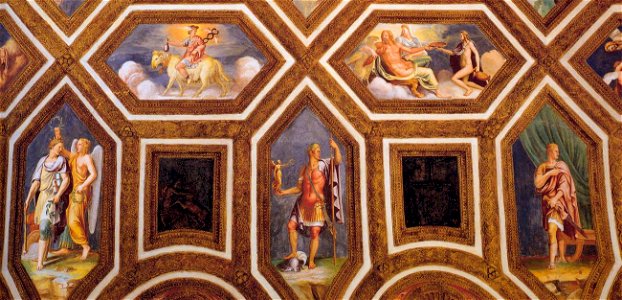 Giulio Romano - Ceiling decoration (detail) - WGA09592. Free illustration for personal and commercial use.
