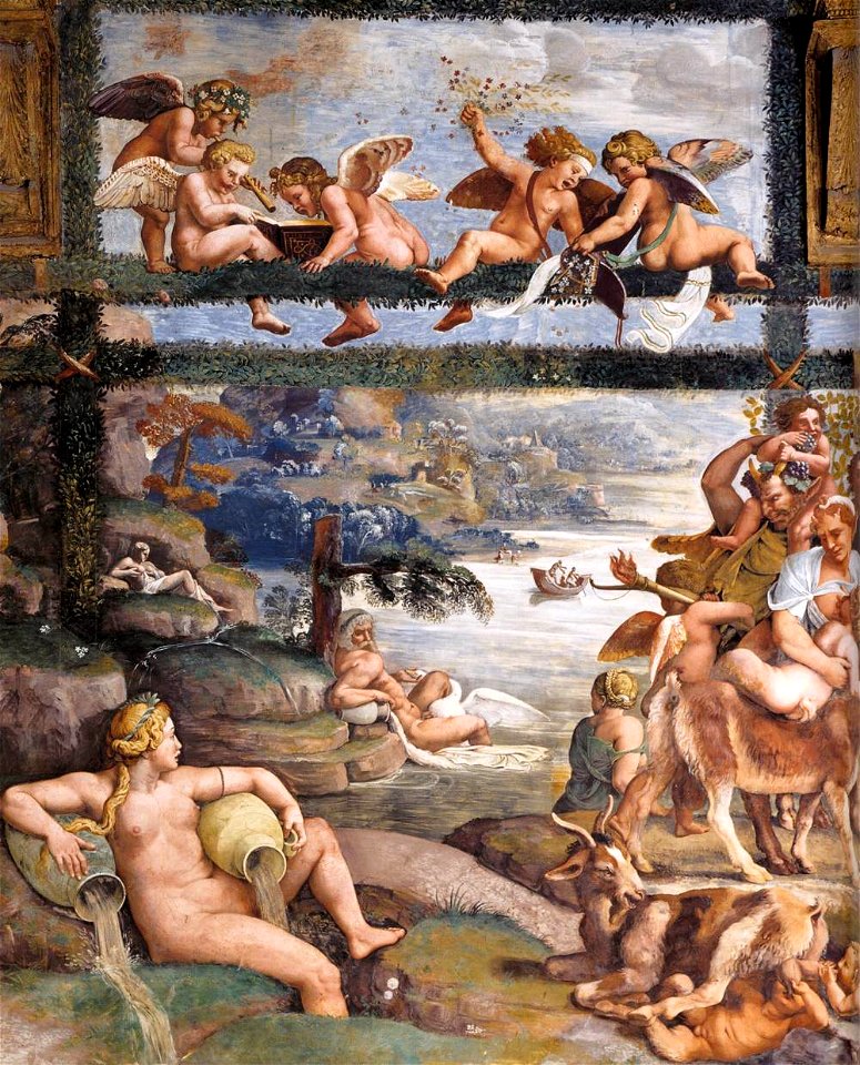 Giulio Romano - River Landscape with Springs - WGA09576