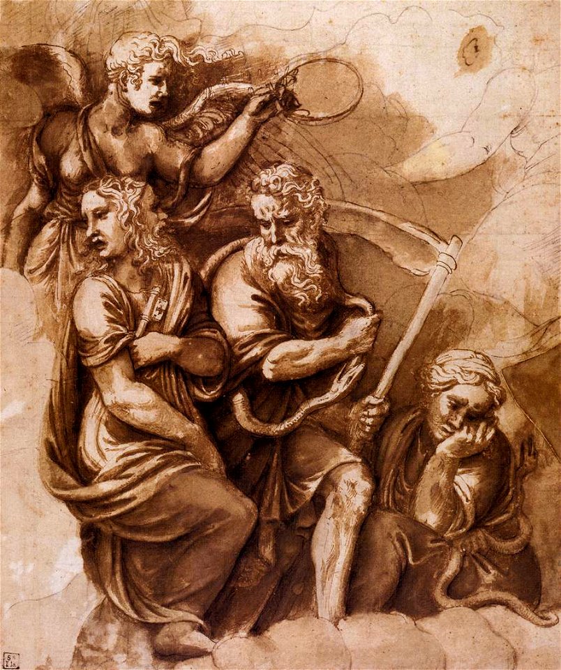 Giulio Romano - Victory, Janus, Chronos, and Gaea - WGA09625