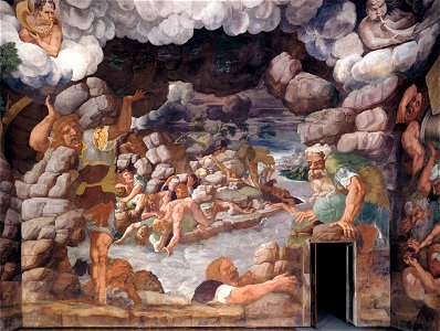 Giulio Romano - View of the Sala dei Giganti (west wall) - WGA09545
