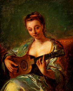 Gitarre spielende Dame F 18Jh