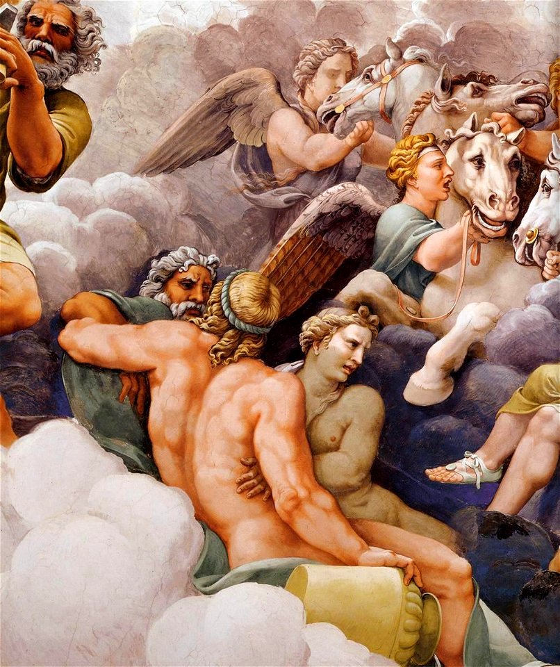 Giulio Romano - Vault - The Assembly of Gods around Jupiter's Throne (detail) - WGA09558