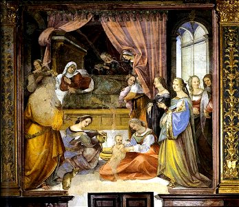 Girolamo del Pacchia 1518 Nacimiento de la Virgen