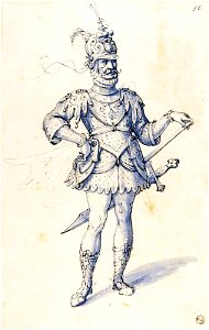 Giuseppe Arcimboldo - Costume drawing for a knight - WGA00906