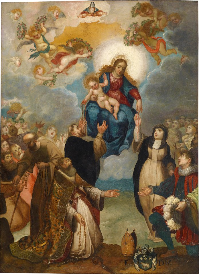 Giulio Cesare Angeli Übergabe des Rosenkranzes