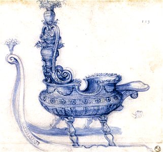Giuseppe Arcimboldo - Sketch for a Sleigh Shaped like a Basket of Flowers - WGA00877