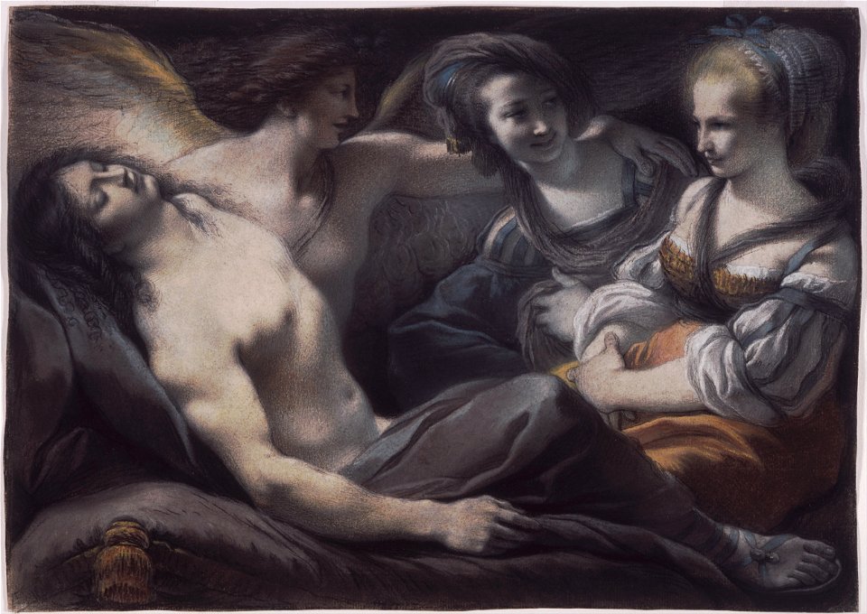 Giuseppe Cades, Italian (active Rome) - Armida Gazes on the Sleeping Rinaldo - Google Art Project