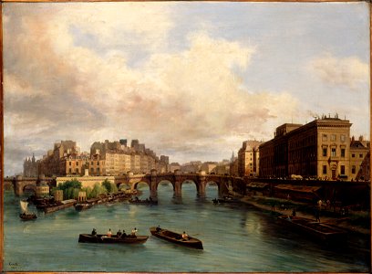 Giuseppe Canella - L'Ile de la Cité et le quai Conti, vus de la passerelle des Arts - P37 - Musée Carnavalet