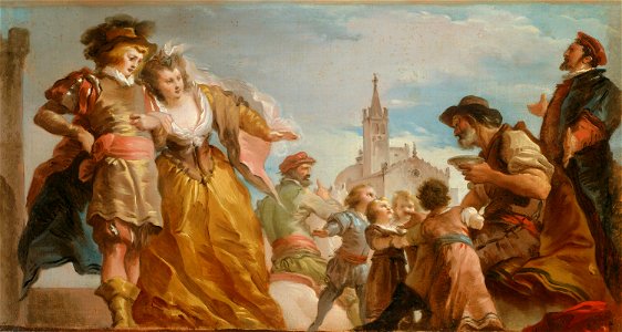 Giuseppe Cades - The Meeting of Gautier, Count of Antwerp, and his Daughter, Violante - 1963.1142 - Art Institute of Chicago