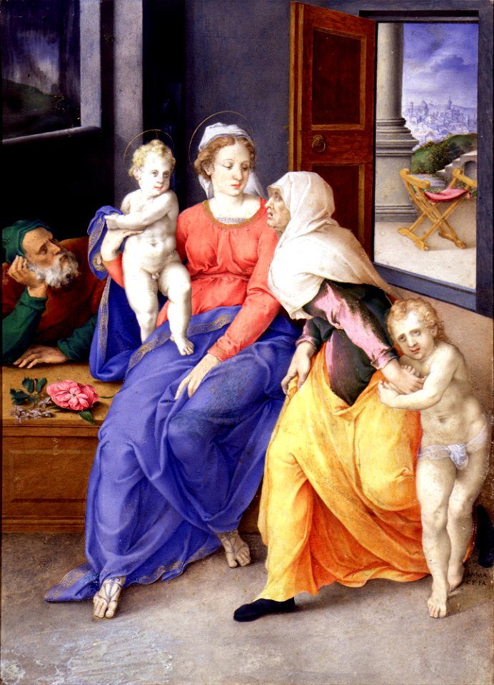 Giulio Clovio - Holy Family with Santa Isabel and San Juanito - Google Art Project
