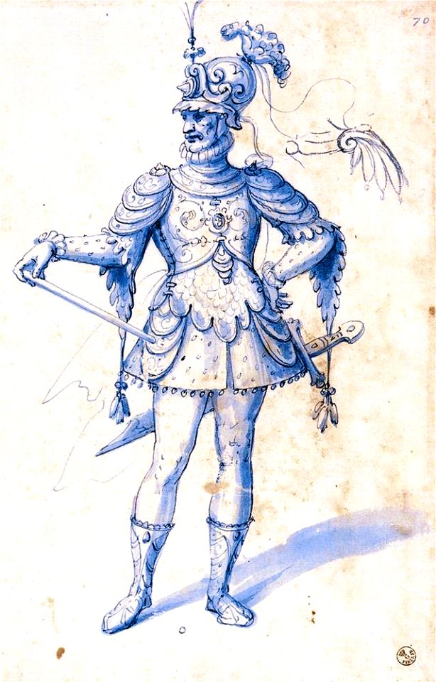Giuseppe Arcimboldo - Costume drawing for a knight - WGA00905