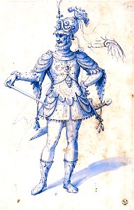 Giuseppe Arcimboldo - Costume drawing for a knight - WGA00905