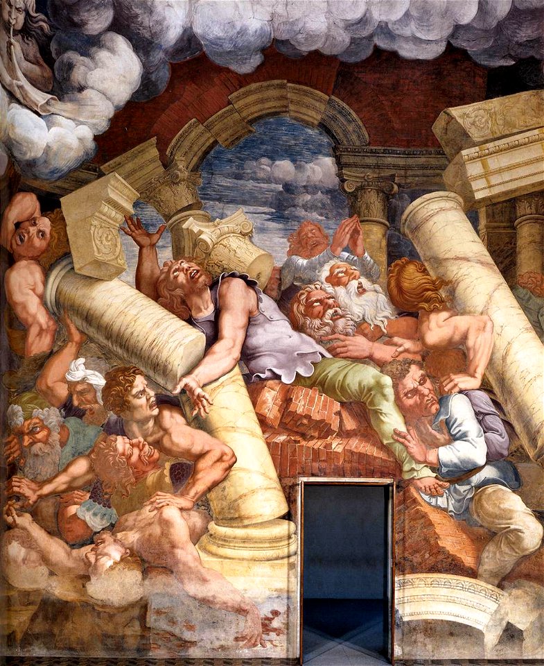 Giulio Romano - Fresco on the north wall (detail) - WGA09554