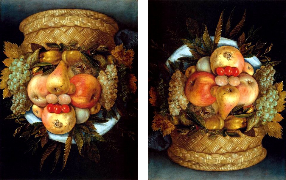 Giuseppe Arcimboldo - Reversible Head with Basket of Fruit - WGA00843
